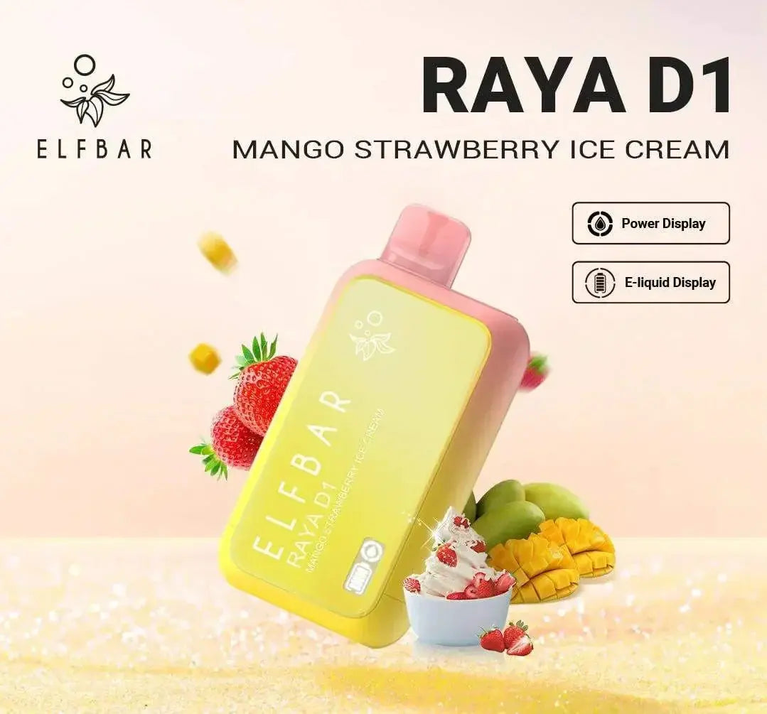 ELF BAR RAYA D1 – Mango Strawberry Ice Cream - Vape Shop Shimla VapeshopShimla