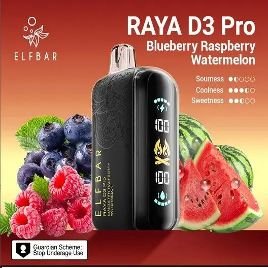 Elf Bar Raya D3 Pro 30K Blueberry Raspberry Watermelon - Vape Shop Shimla VapeshopShimla