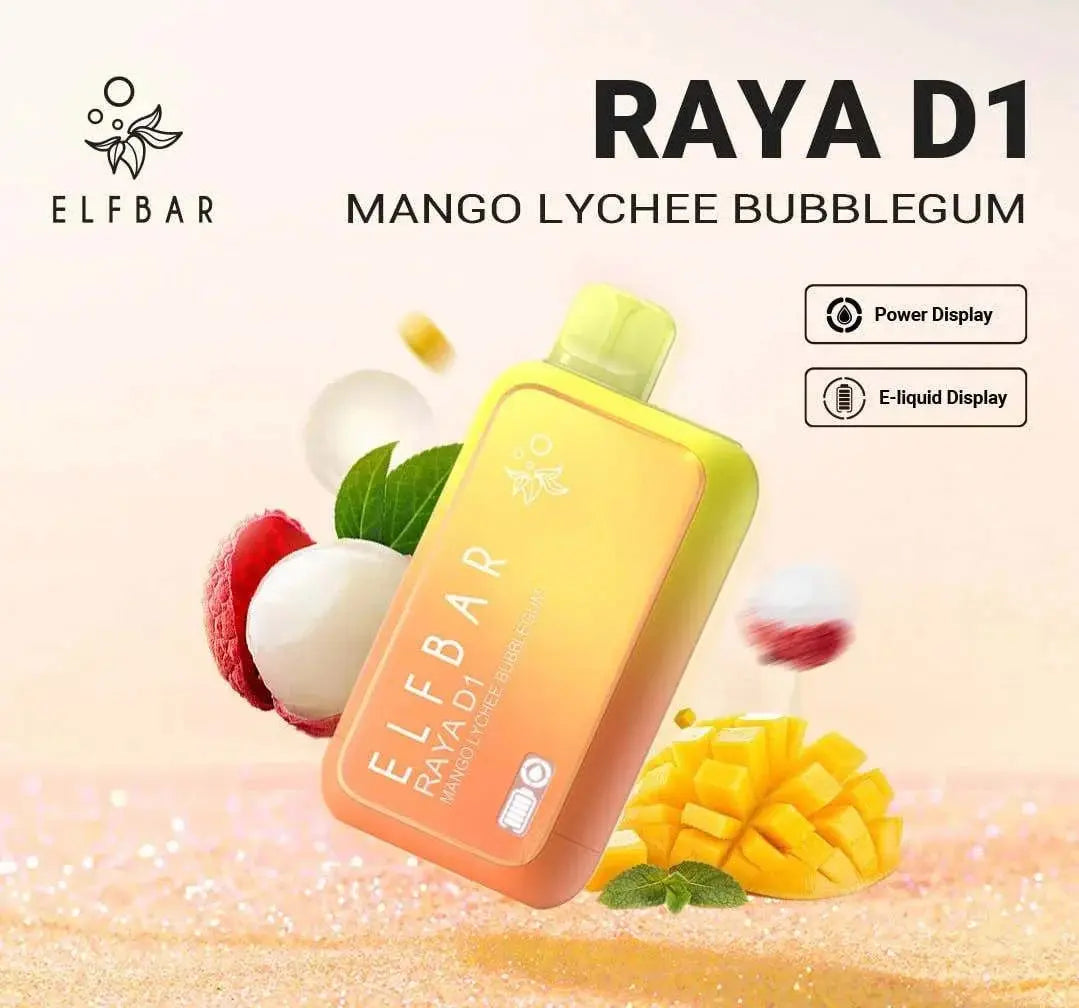 ELF BAR RAYA D1 – Mango Lychee Bubblegum - Vape Shop Shimla VapeshopShimla