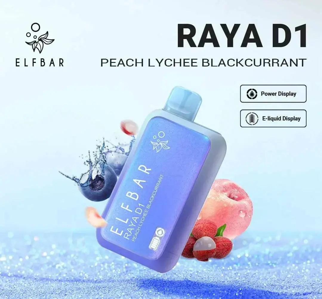 ELF BAR RAYA D1 – Peach Lychee Blackcurrant - Vape Shop Shimla VapeshopShimla